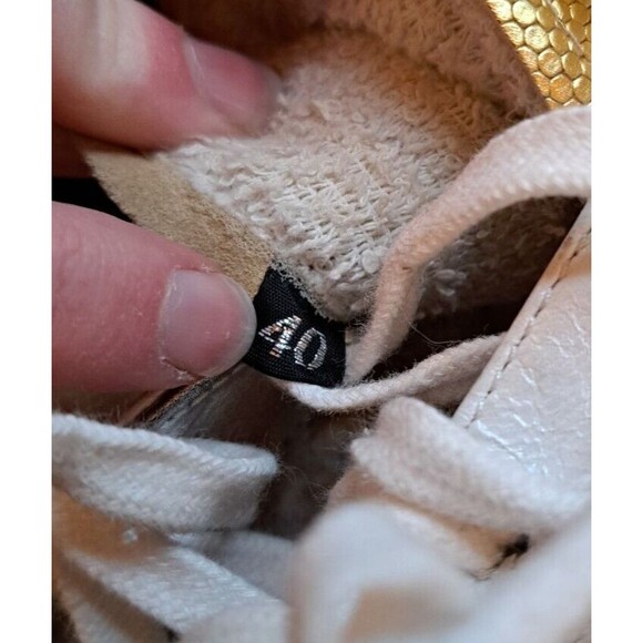 P448 Women's Palm High Top Sneaker Gold Toe Side Zip Euro 40/US 9 Designer Shoes - Picture 16 of 16